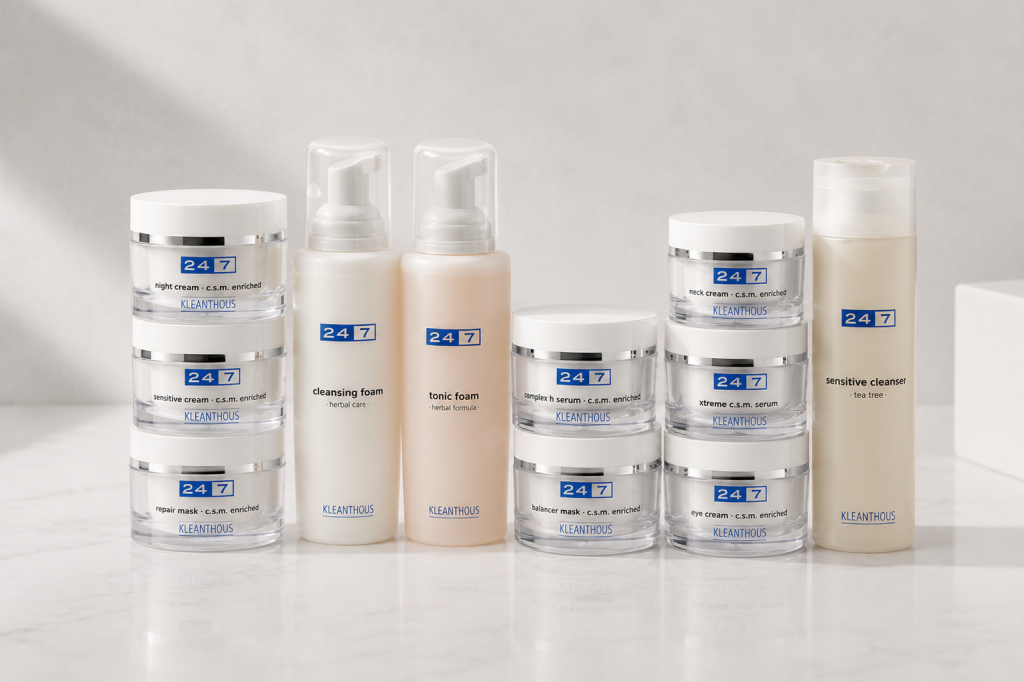 Bộ sản phẩm 24/7 Kleanthous chăm sóc da khô, nhạy cảm và mất cân bằng