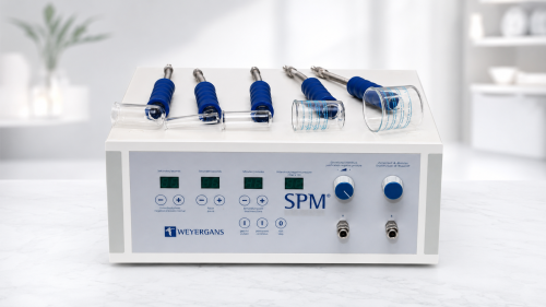 Máy hút chân không SPM 3.0 ứng dụng áp lực âm có kiểm soát, hỗ trợ massage, lưu thông bạch huyết, chăm sóc mô liên kết và cải thiện bề mặt da.