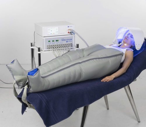 Slide Styler với hệ thống túi khí ôm sát cơ thể, tạo áp lực massage giúp khách hàng thư giãn và hỗ trợ lưu thông bạch huyết.